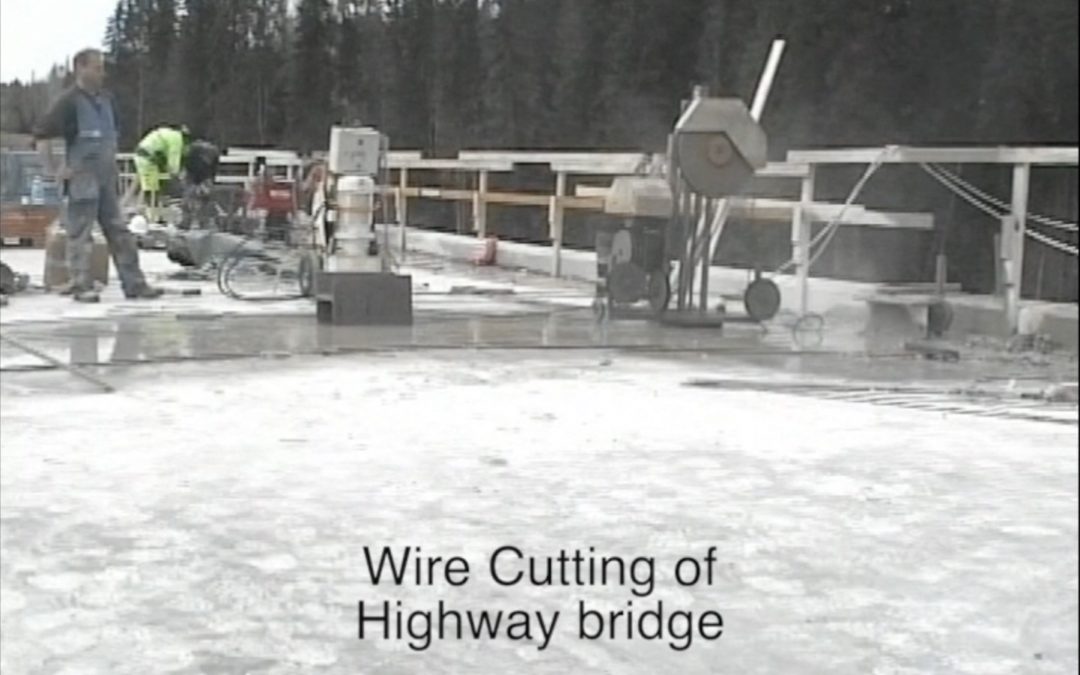 Wire cutting of highway bridge